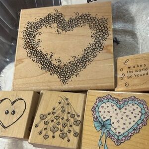 Stampin' Up! Heart and Bow Wooden Stamp Collection